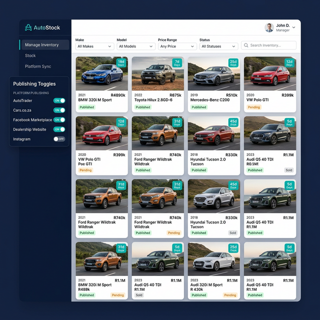 MotorX vehicle stock management and multi-platform publishing
